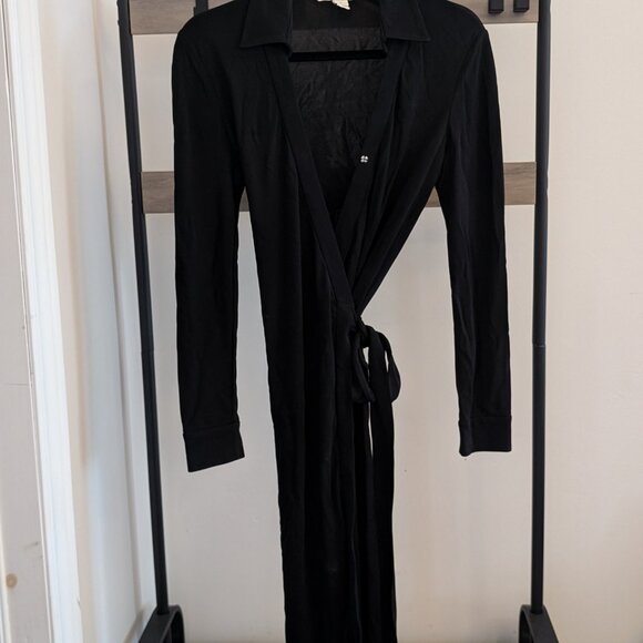 Black Diane Von Furstenberg Wrap Dress - Picture 1 of 7